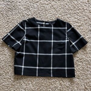 Banana Republic Black and White Checkered Women's boxy Top size small